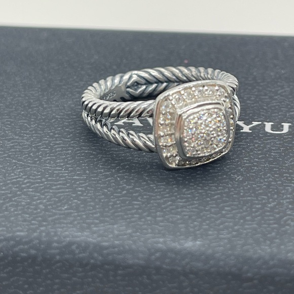 David Yurman Petite Albion Ring Sterling Silver with Pavè Diamonds - Picture 7 of 16